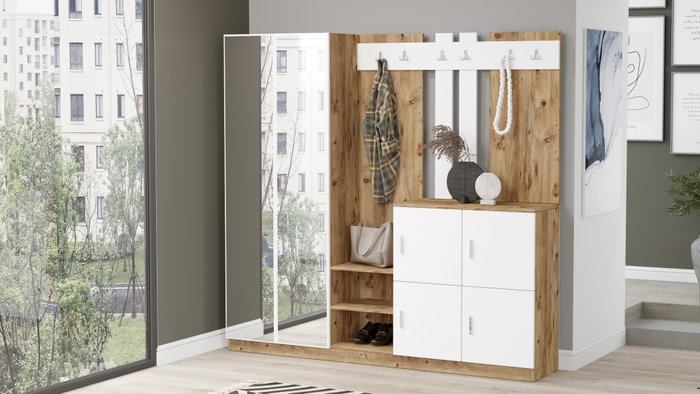 Hanah Home Recibidor Dd9-Aw Pino Atlántico y Blanco